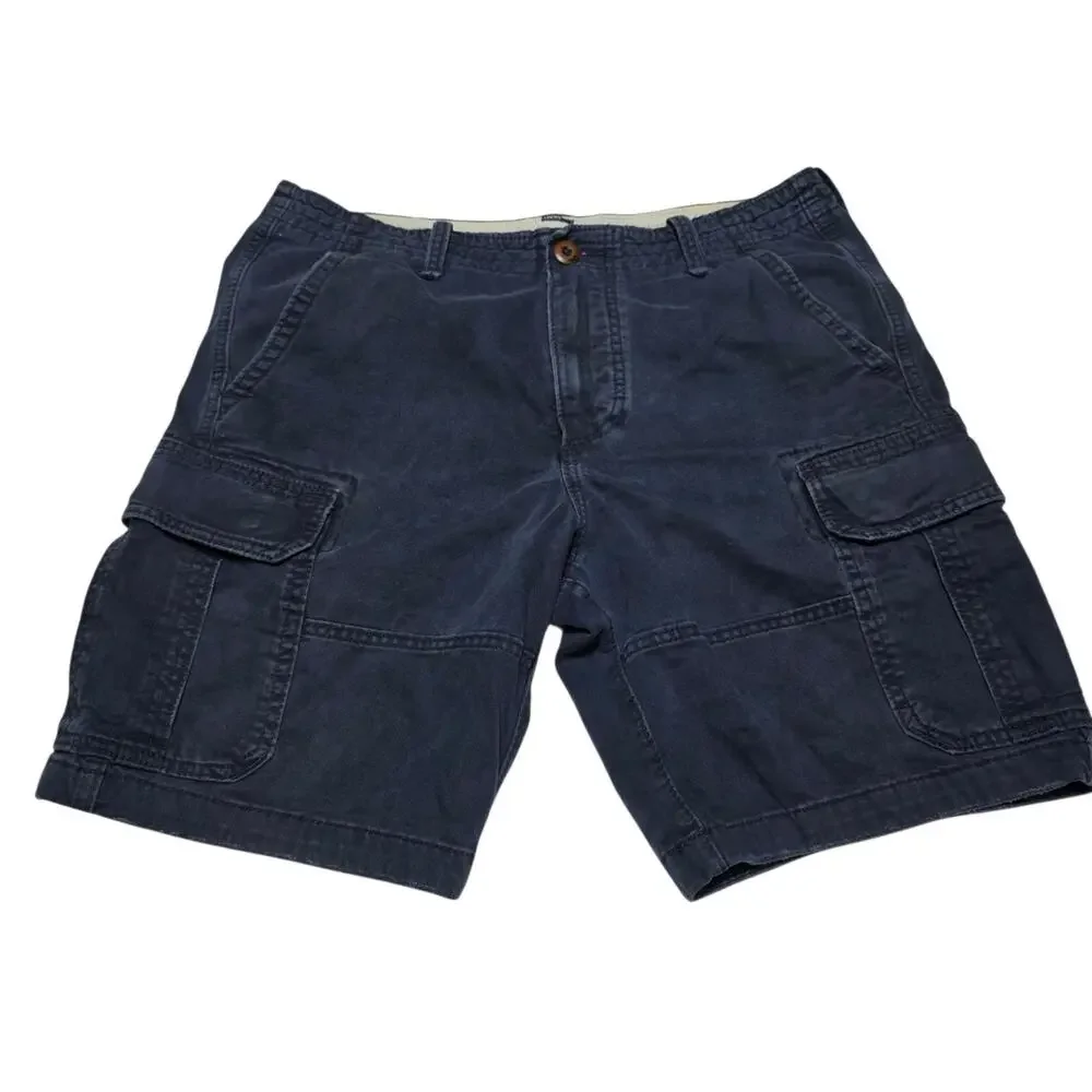 Men's Hollister Classic Cargo Fit Shorts Blue Size 31 Beach Preppy